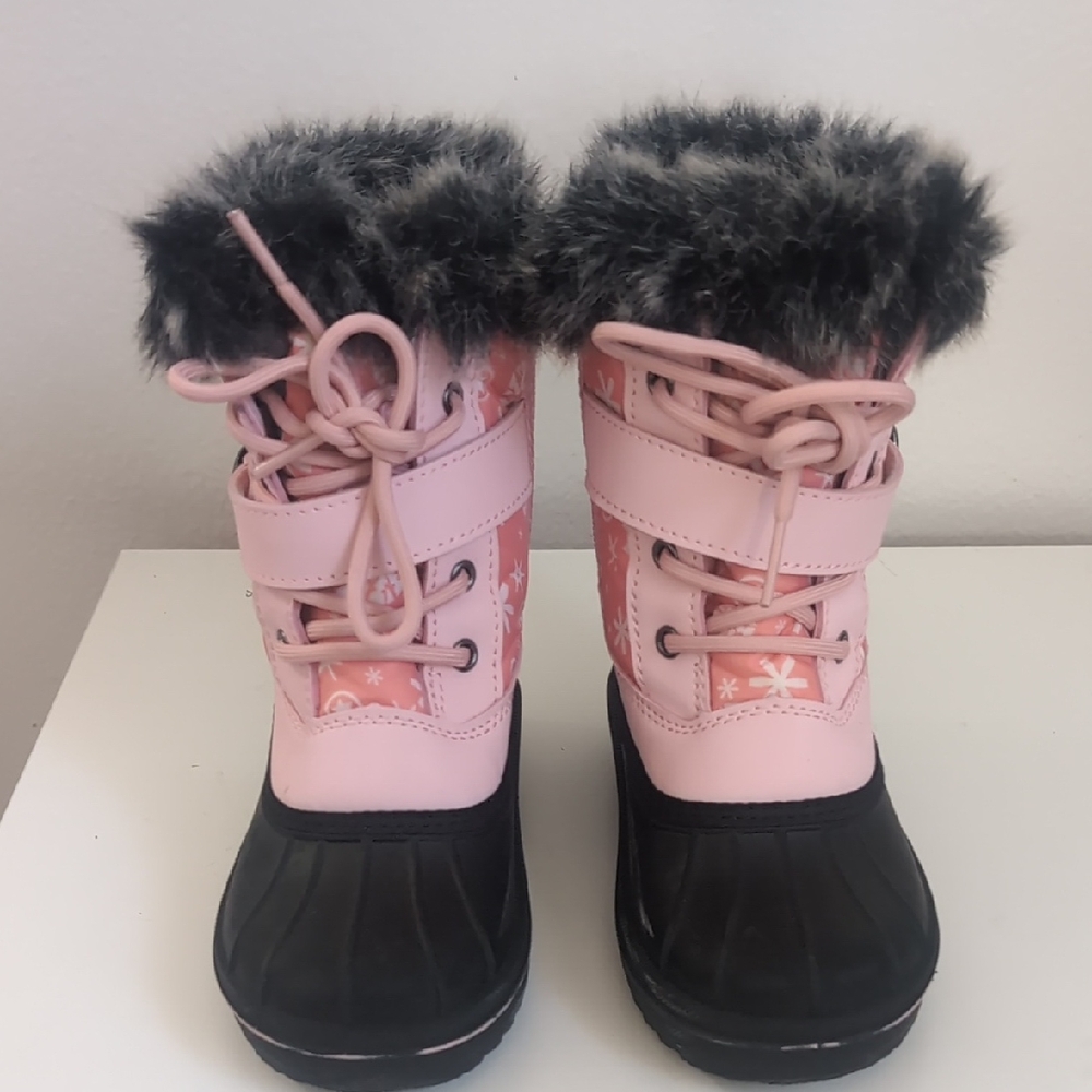 Mishansha Pink and Black Winter Boots
